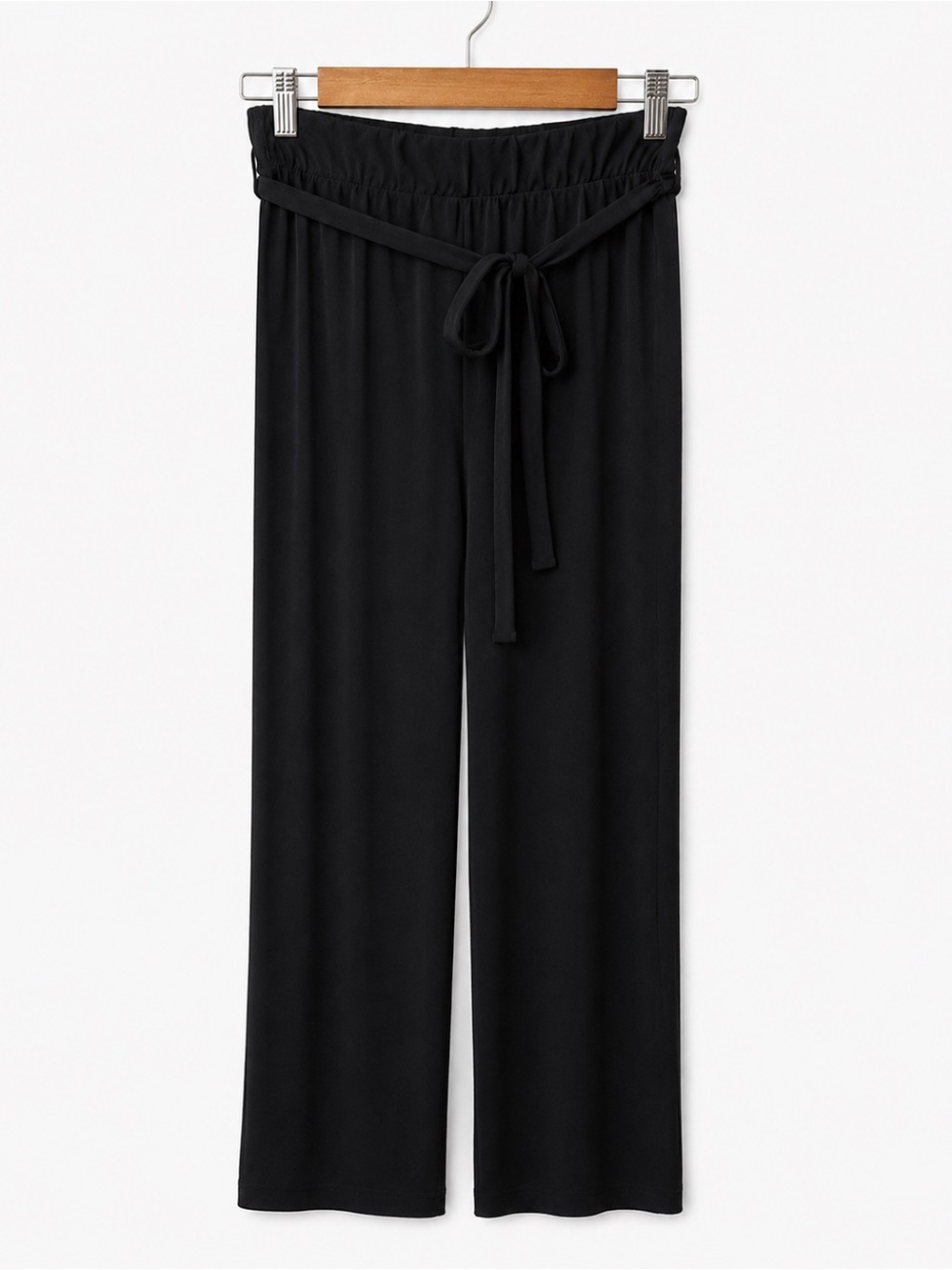 Magaschoni Black Wide-Leg Tie-Waist Pants